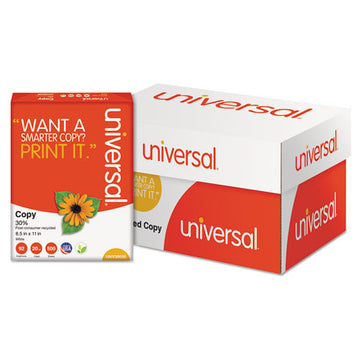 Universal® 30% Recycled Copy Paper, 92 Bright, 20 Lb, 8.5 X 11, White, 500 Sheets-ream, 10 Reams-carton, 40 Cartons-pallet freeshipping - TVN Wholesale